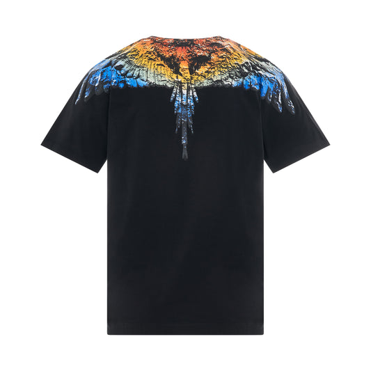 Lunar Wings Regular T-Shirt in Black/Light Blue