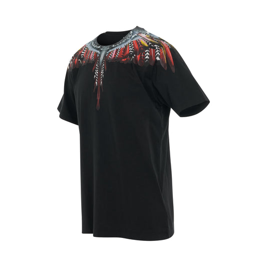 Grizzly Wings Regular Fit T-Shirt in Black/Red