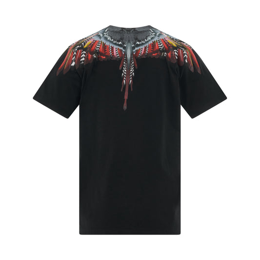 Grizzly Wings Regular Fit T-Shirt in Black/Red