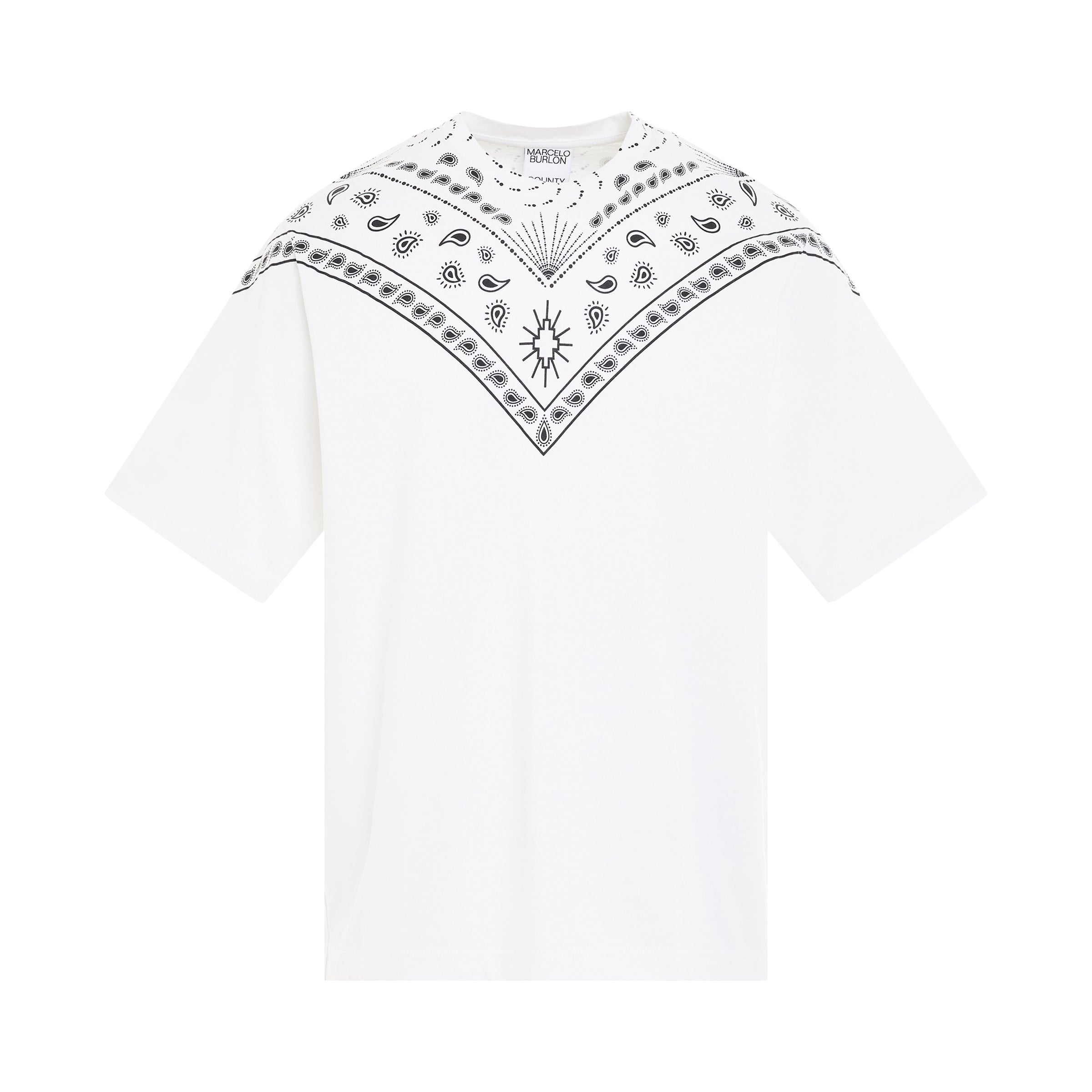 Bandana Over T-Shirt in White/Black