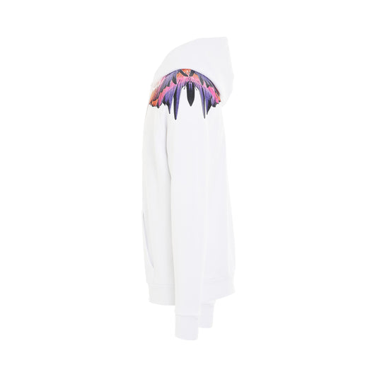 Icon Wings Regular Hoodie in White/Pink