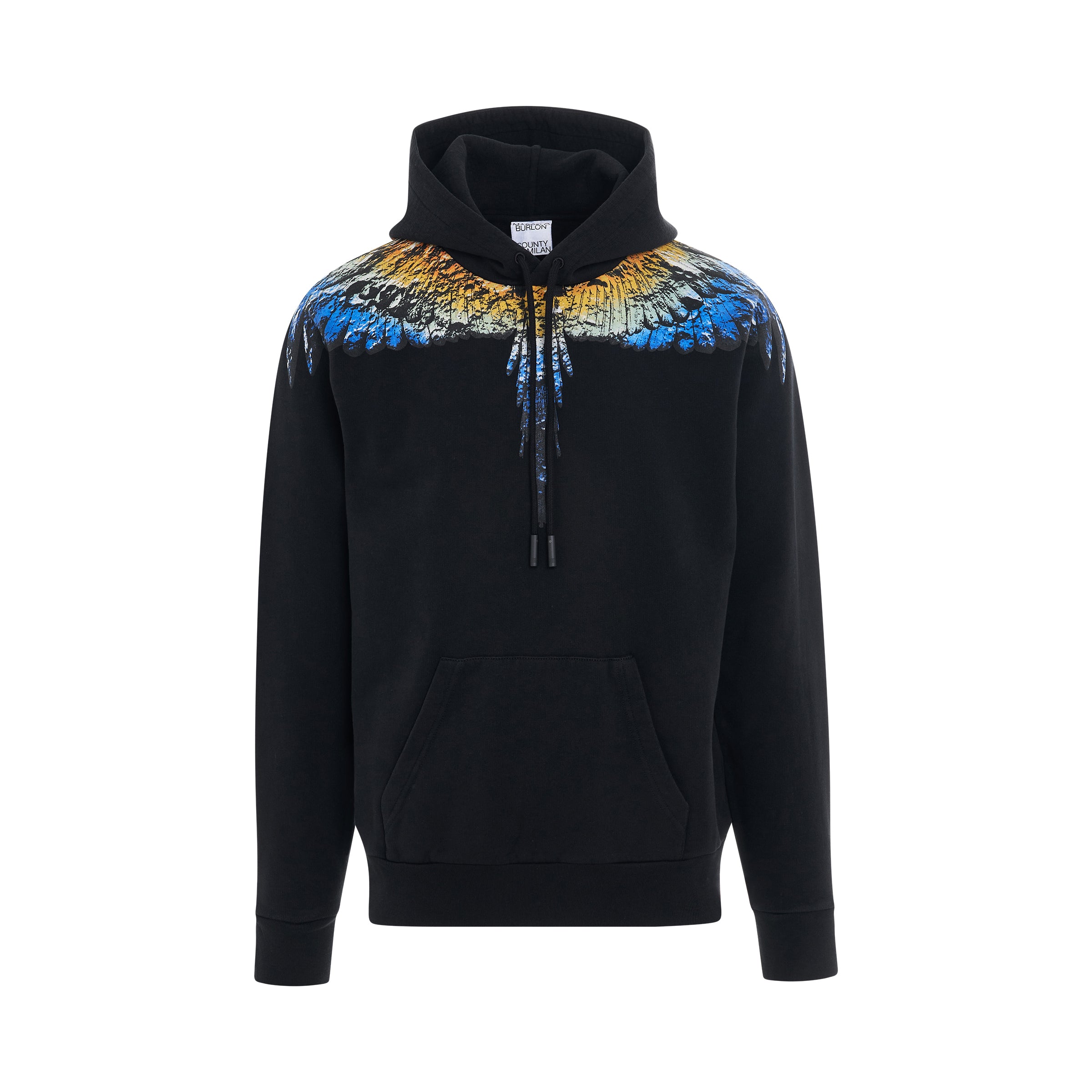 Lunar Wings Regular Hoodie in Black/Light Blue