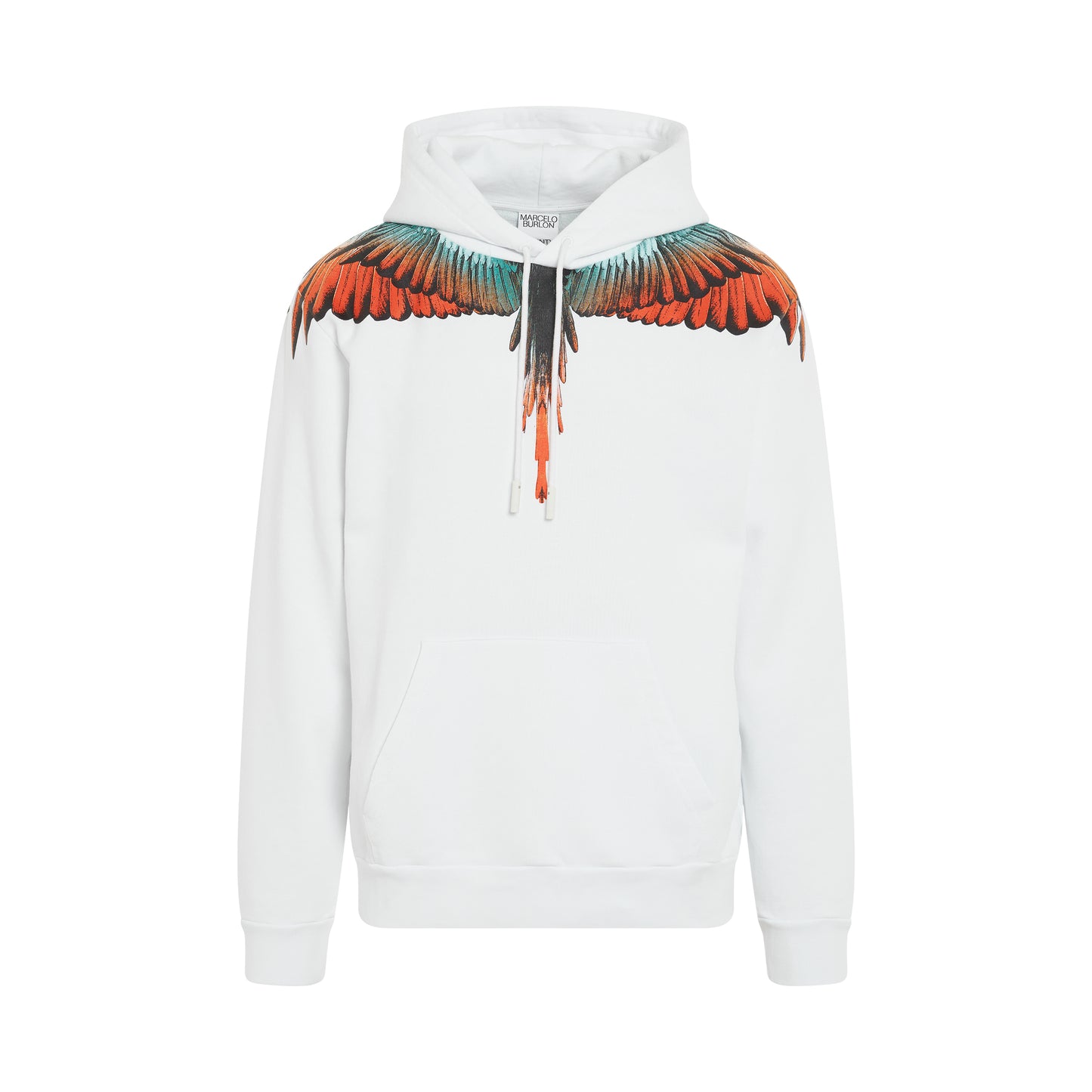 Icon Wings Regular Fit Hoodie in White/Orange