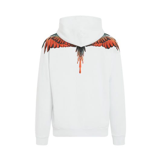 Icon Wings Regular Fit Hoodie in White/Orange