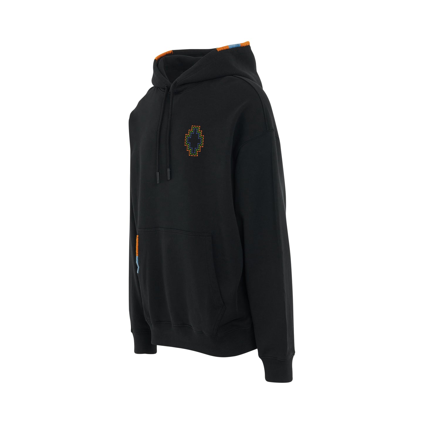 Stitch Cross Comfort Hoodie in Black/Orange