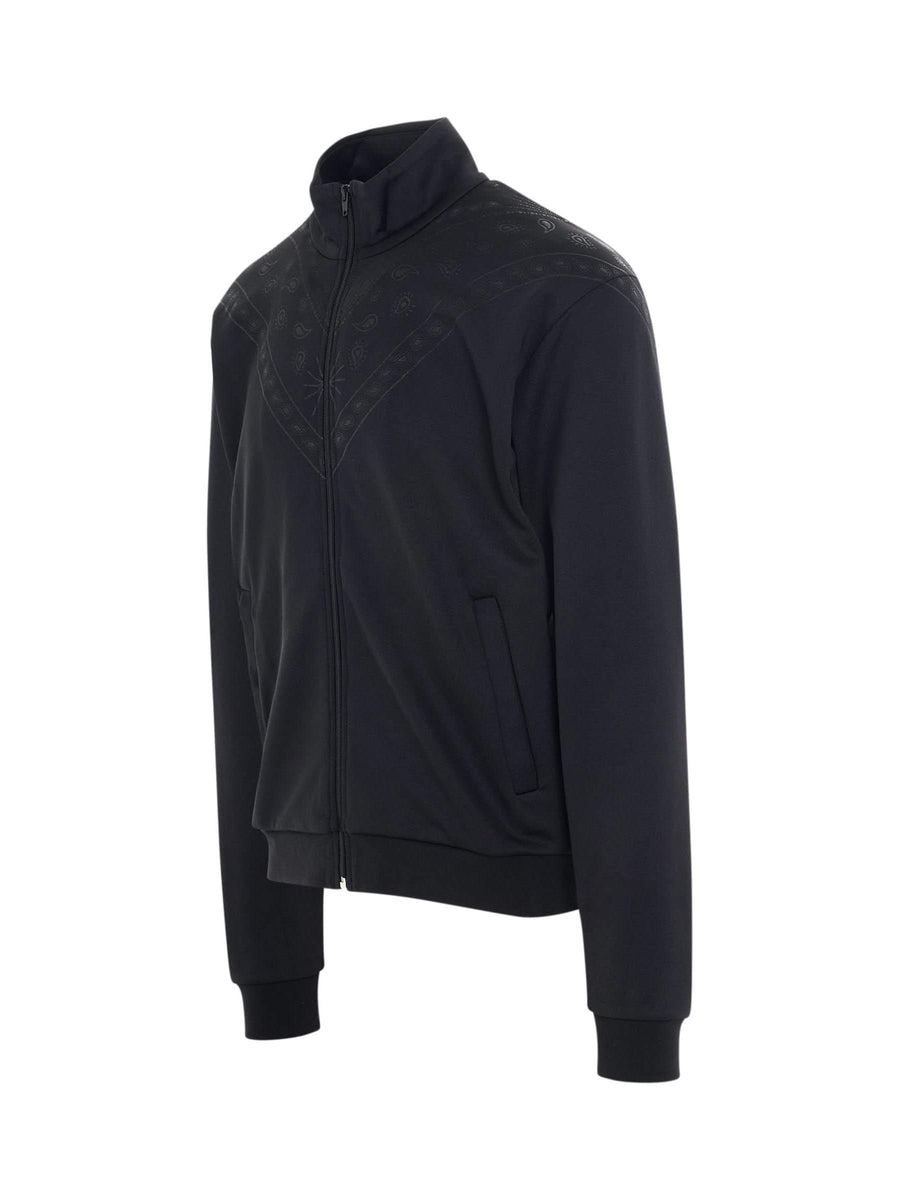 Bandana Slim Track Jacket in Black/Anthracite