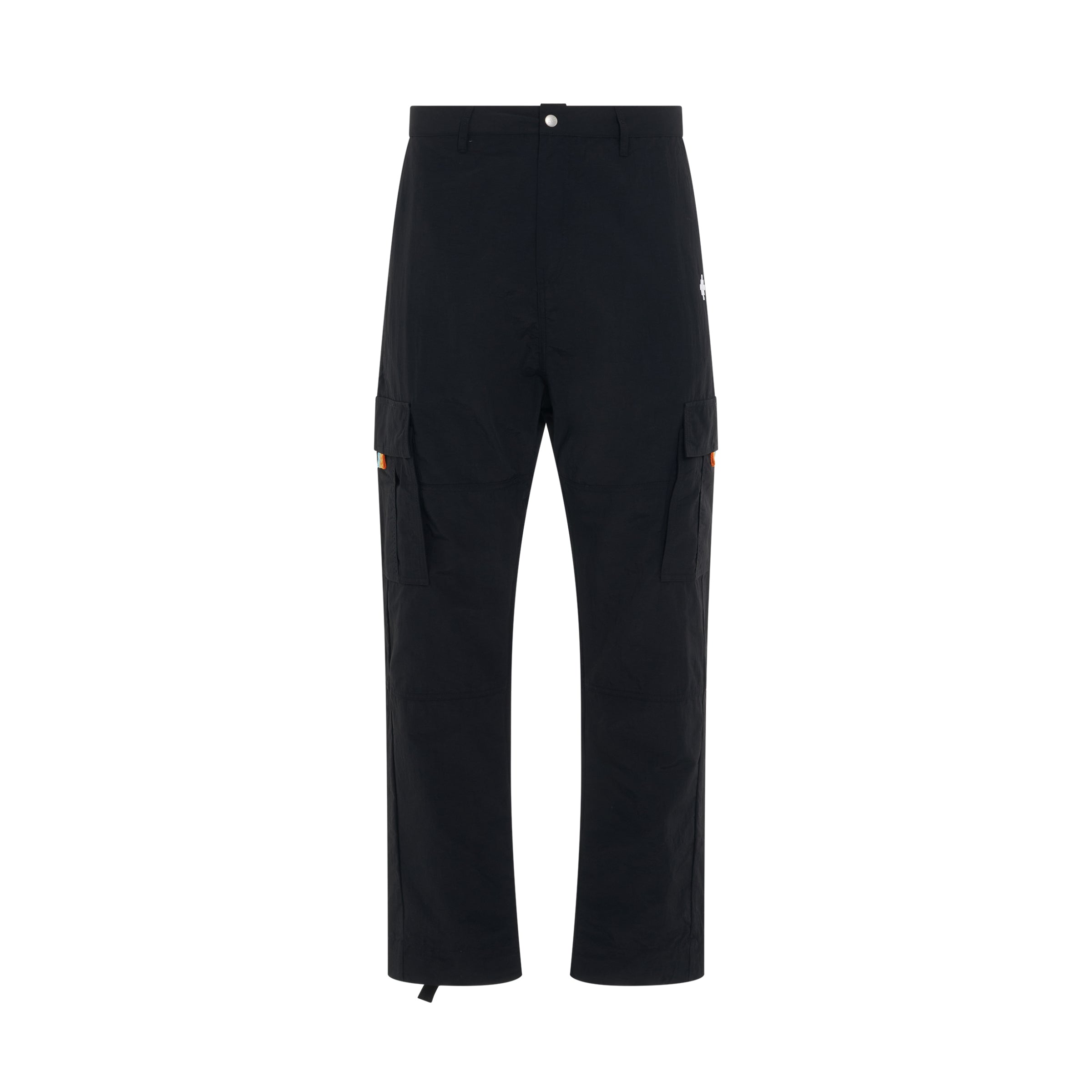 Cross Nylon Cargo Pants in Black/White