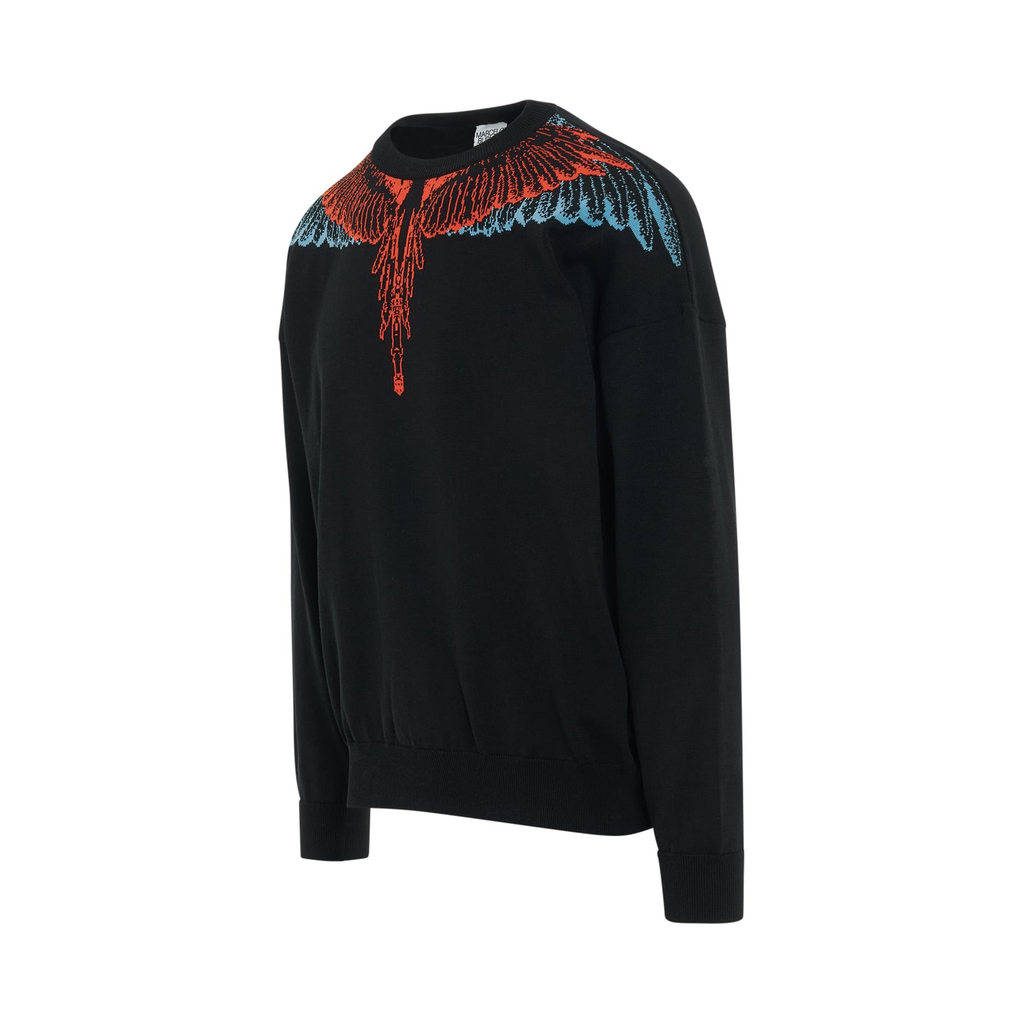 Icon Wings Knit Boxy Crewneck in Black/Red