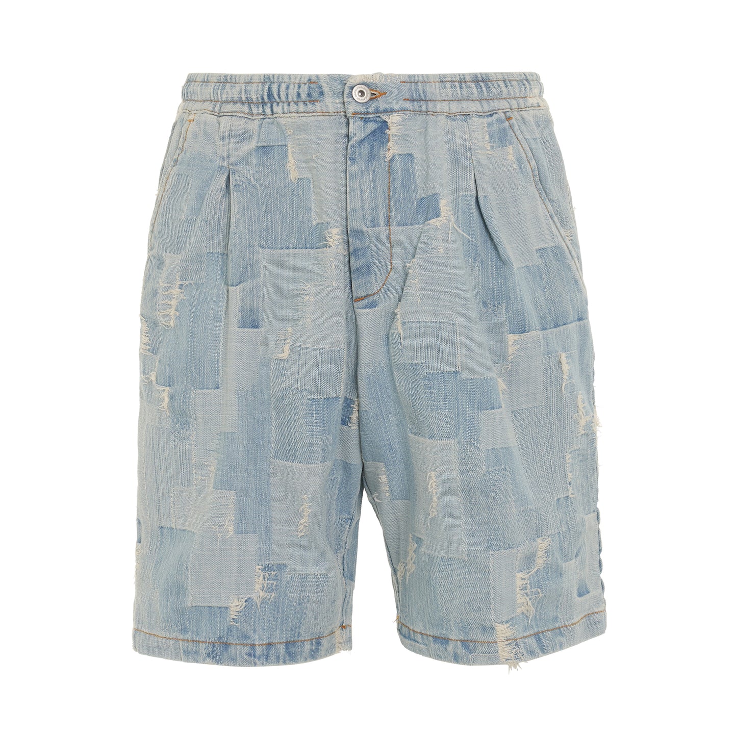 Cross Print DNM Shorts in Light Blue