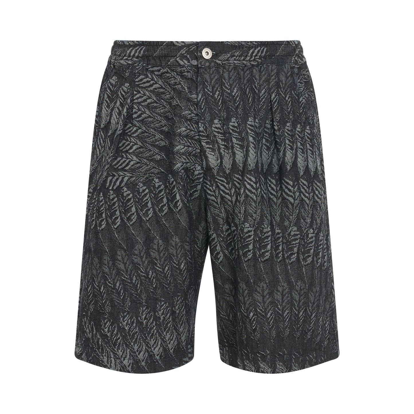 Feathers Denim Short in Black/Dark Grey