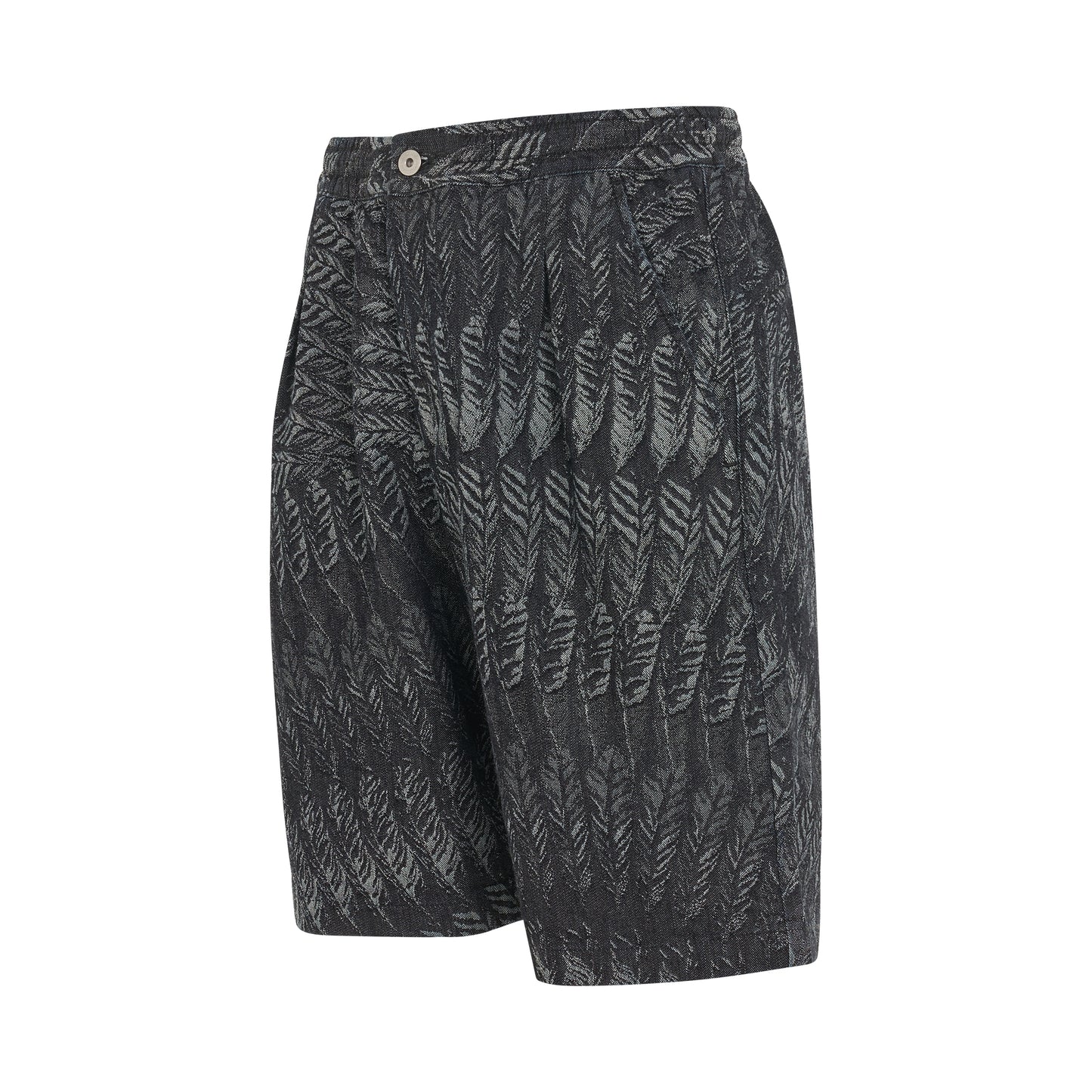 Feathers Denim Short in Black/Dark Grey