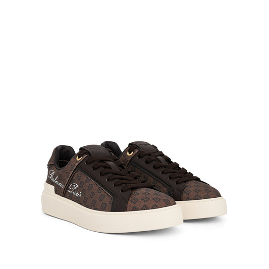 Signature Logo B-Court Sneaker in Brown