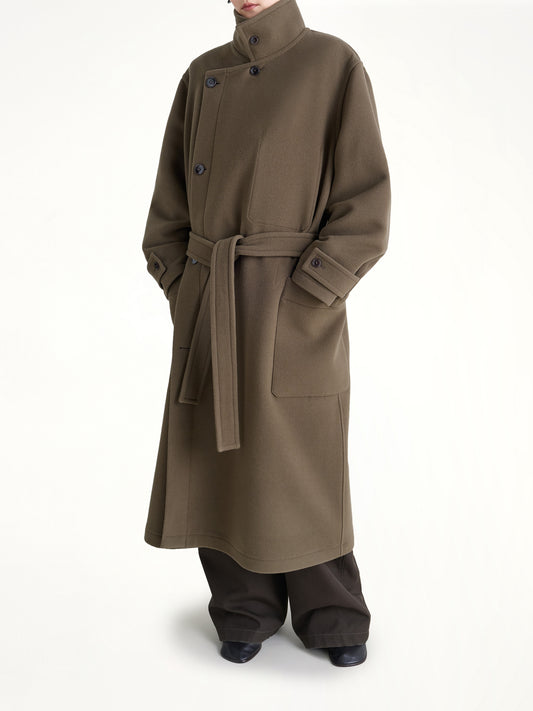 Wrap Coat in Dark Squirrel