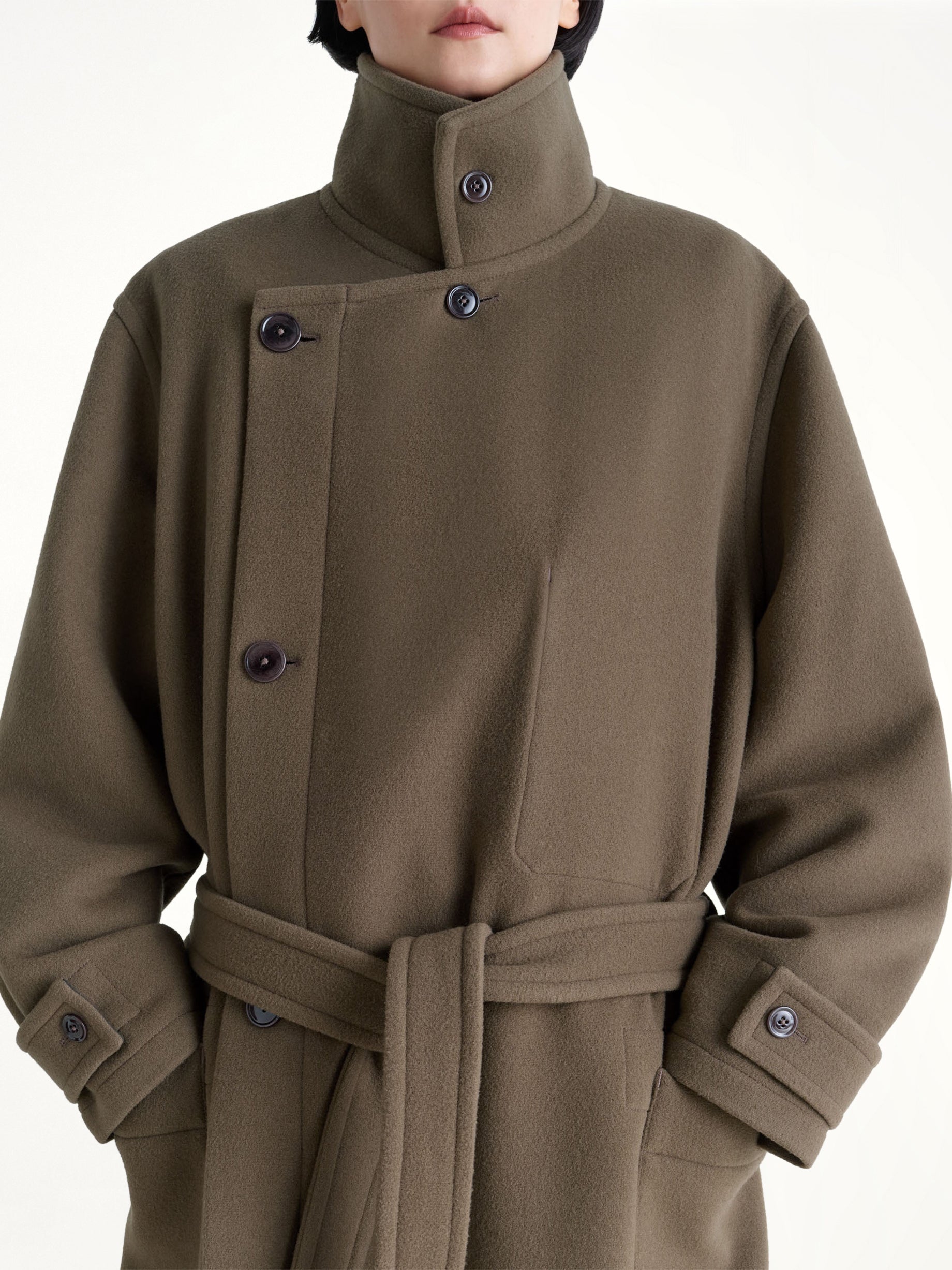 Wrap Coat in Dark Squirrel