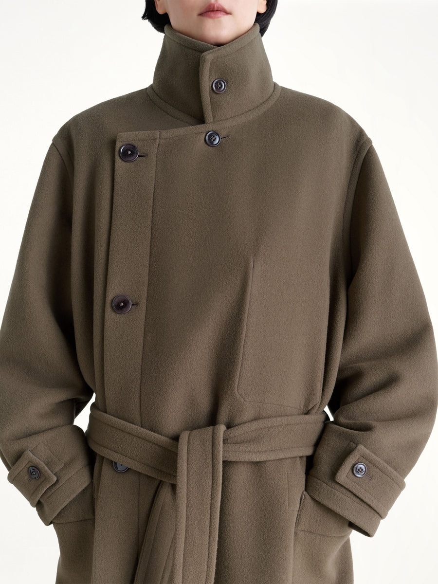 Wrap Coat in Dark Squirrel