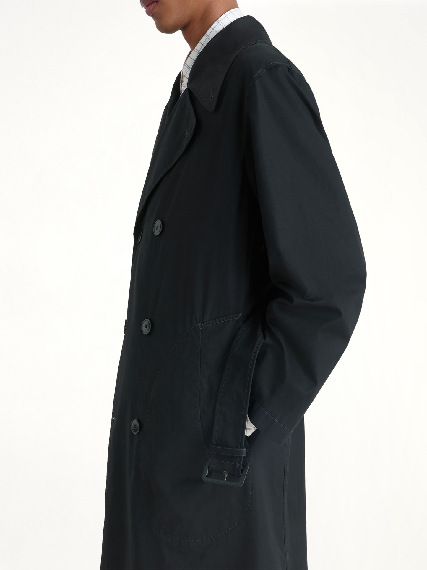 Light Trench Coat in Black
