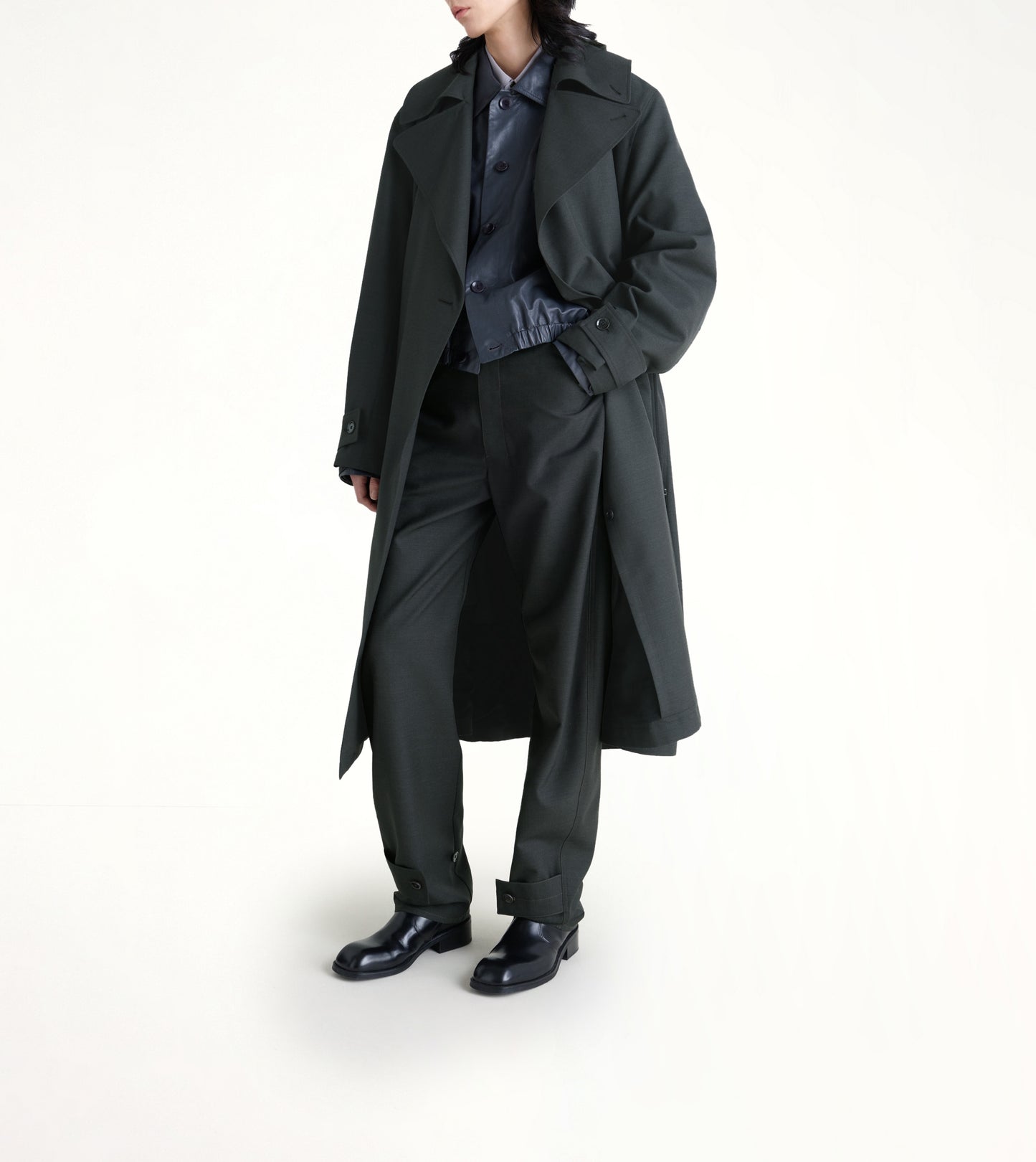 Trench Coat With Detachable Lining in Coal