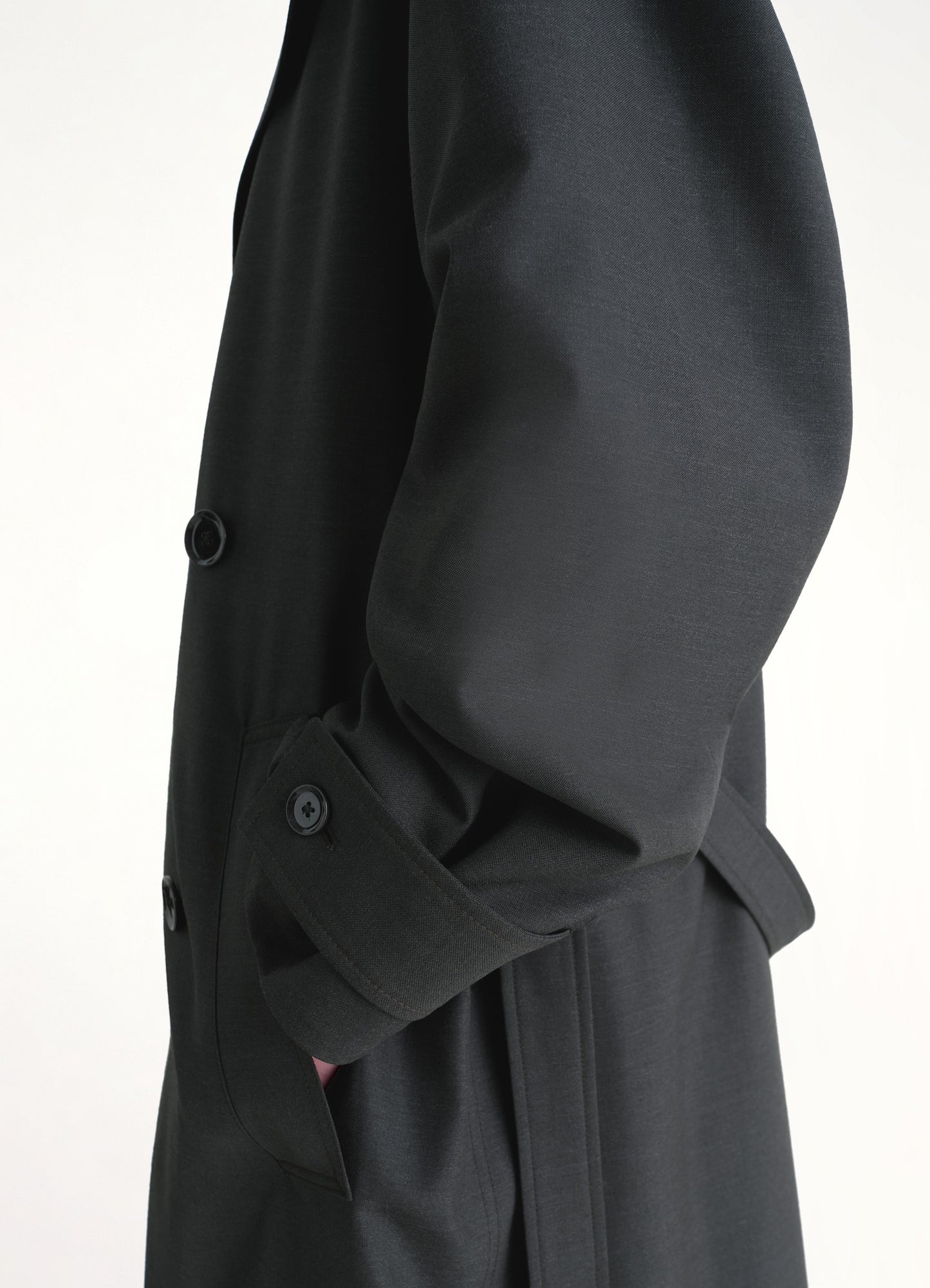 Trench Coat With Detachable Lining in Coal