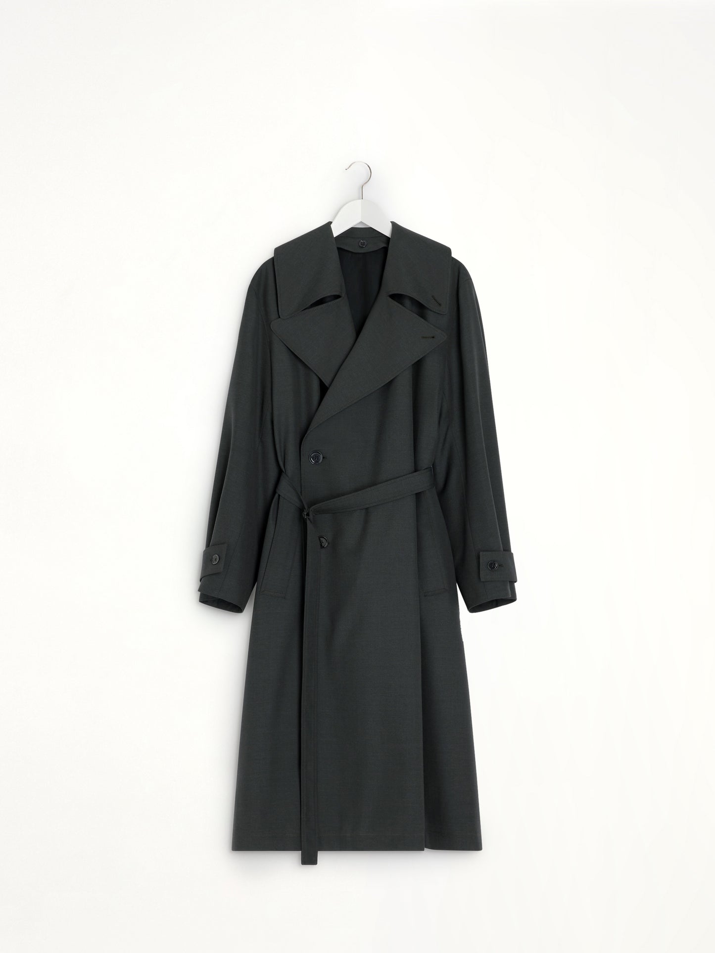 Trench Coat With Detachable Lining in Coal
