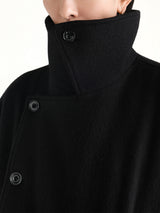 Short Wrap Coat in Black