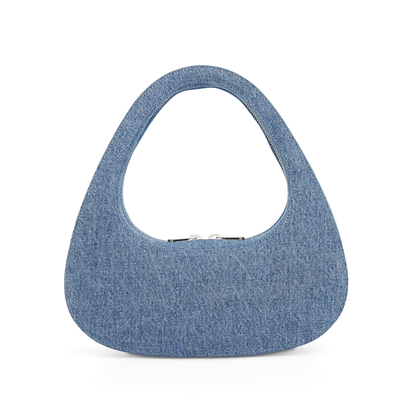 Denim Baguette Swipe Bag in Washed Blue