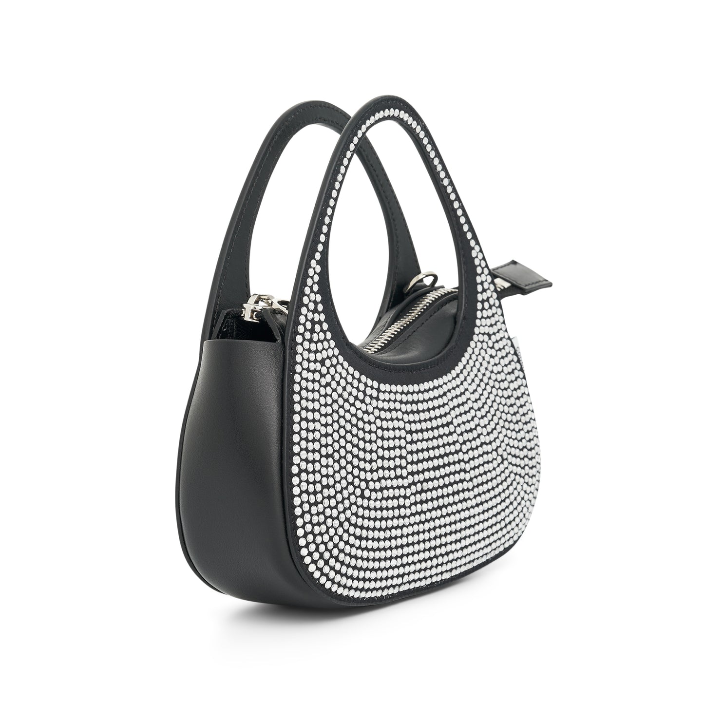 Micro Baguette Swupe Bag in Black/Crystal