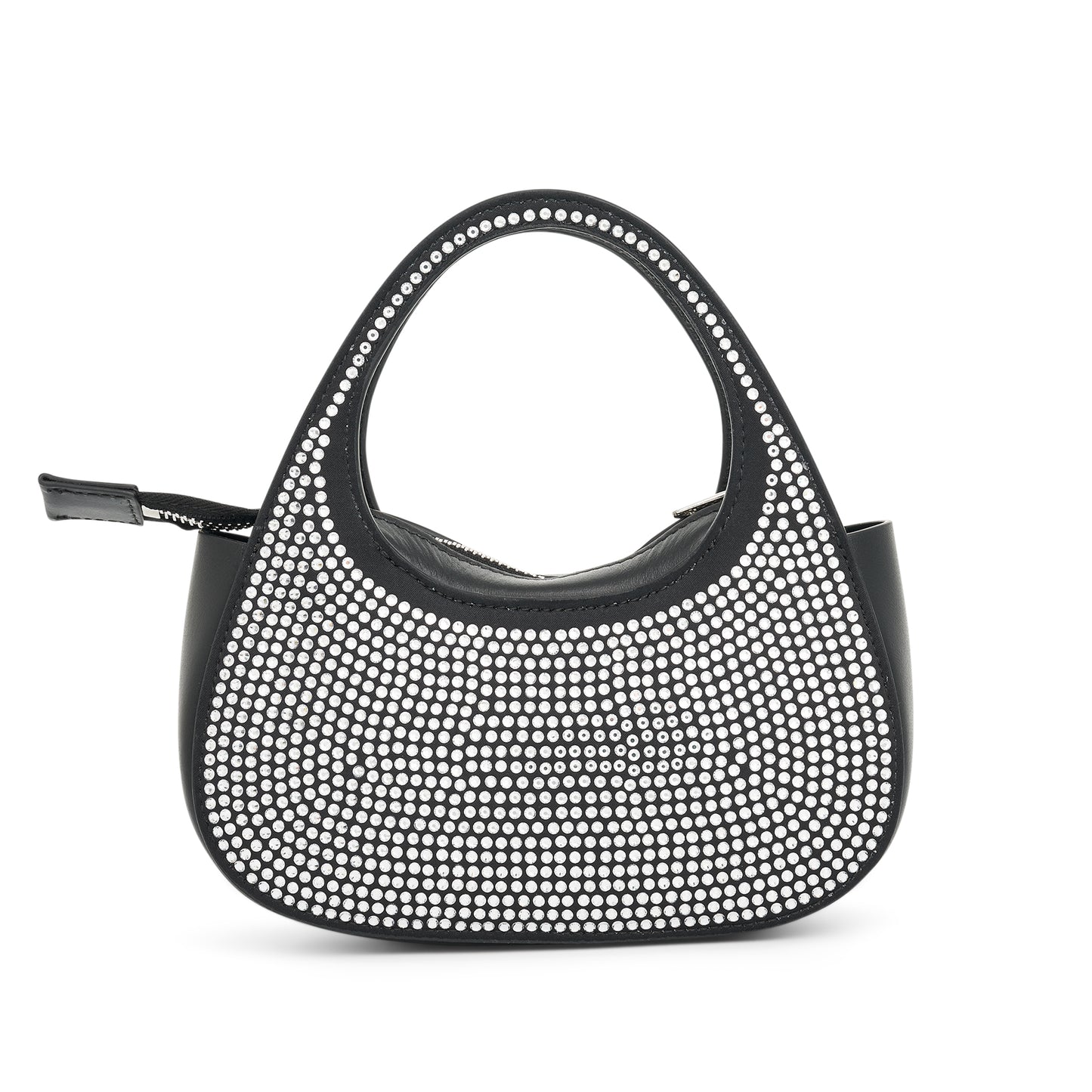 Micro Baguette Swupe Bag in Black/Crystal