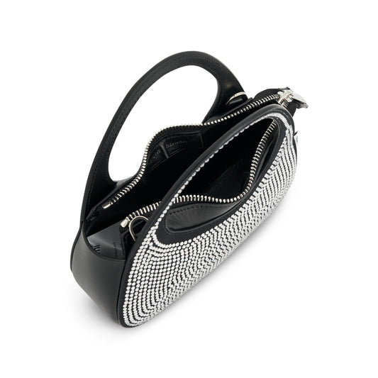 Micro Baguette Swupe Bag in Black/Crystal