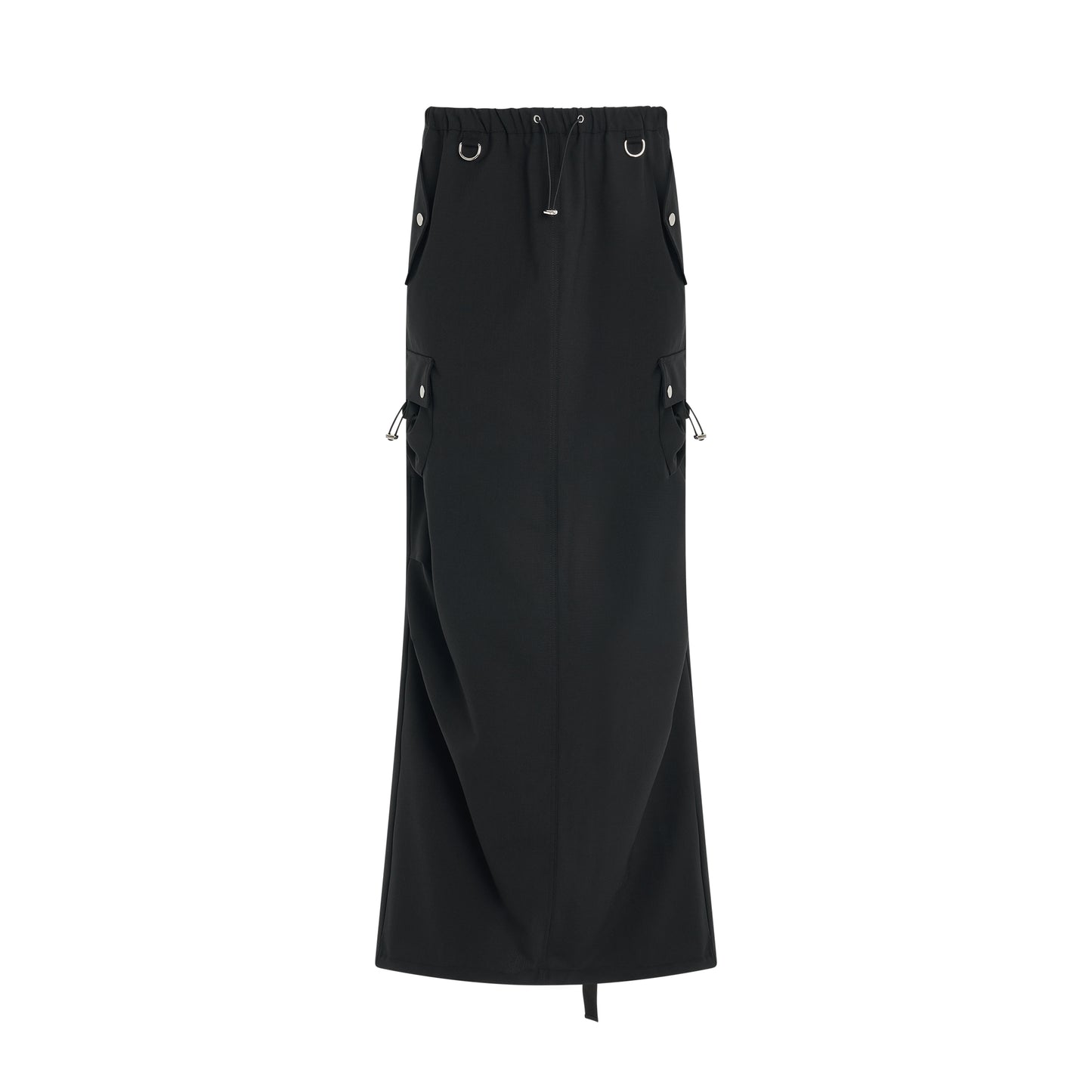 Tailored Cargo Maxi Skirt in Black