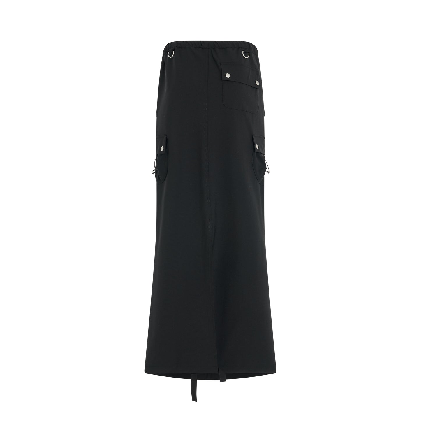 Tailored Cargo Maxi Skirt in Black