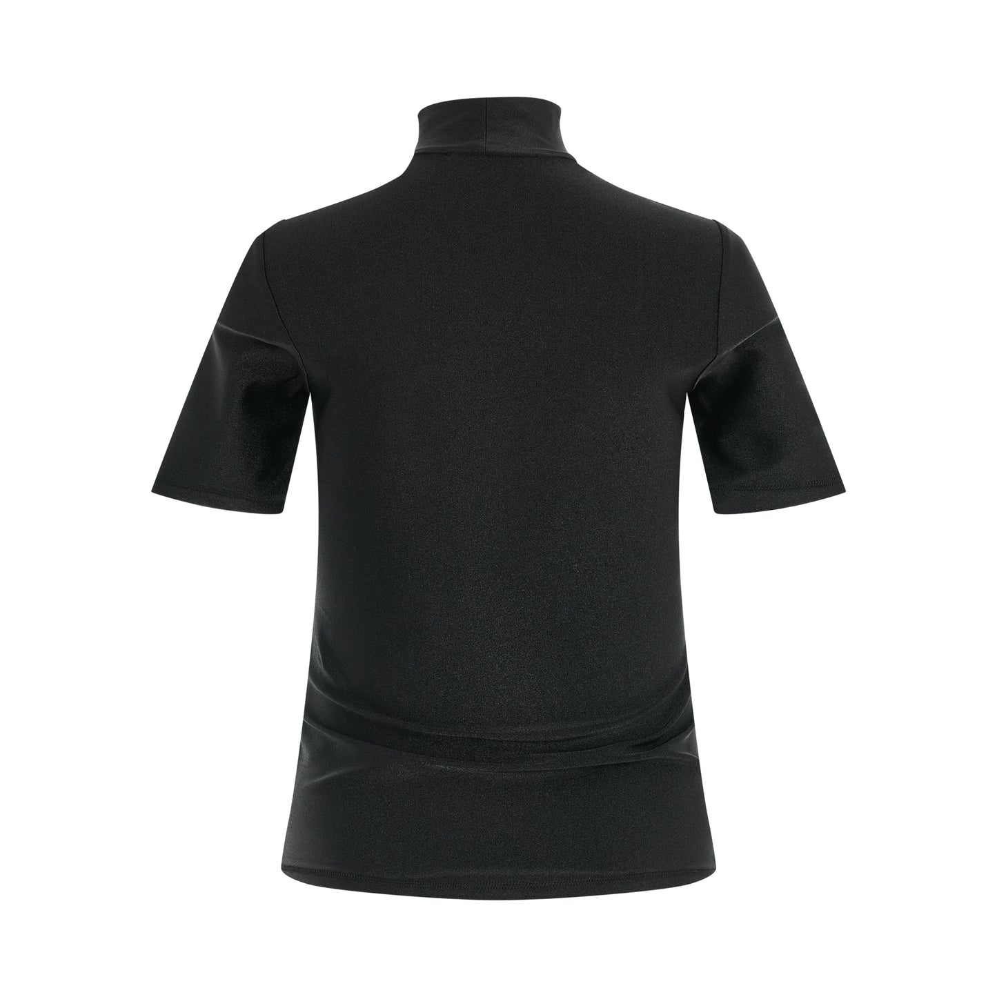 High Neck Fitted Top in Black