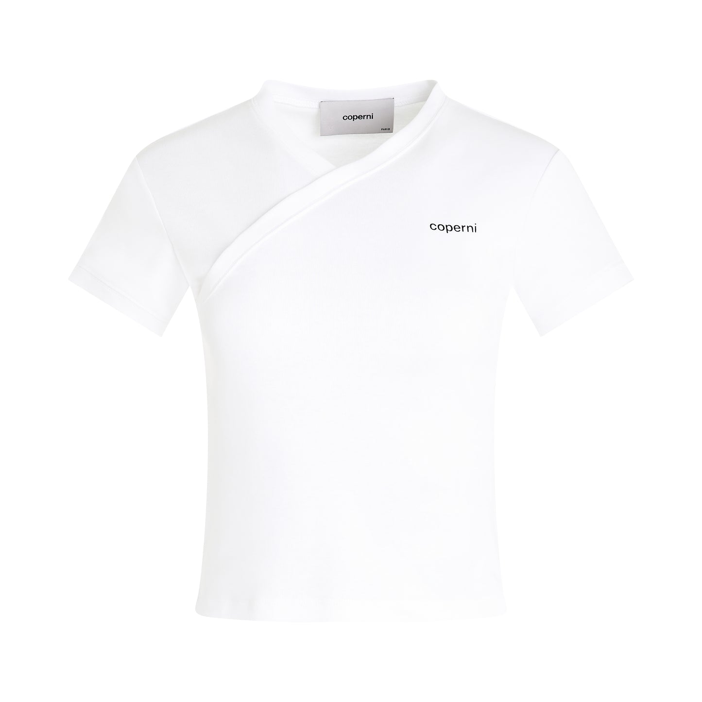 V Neck Line T-Shirt in White