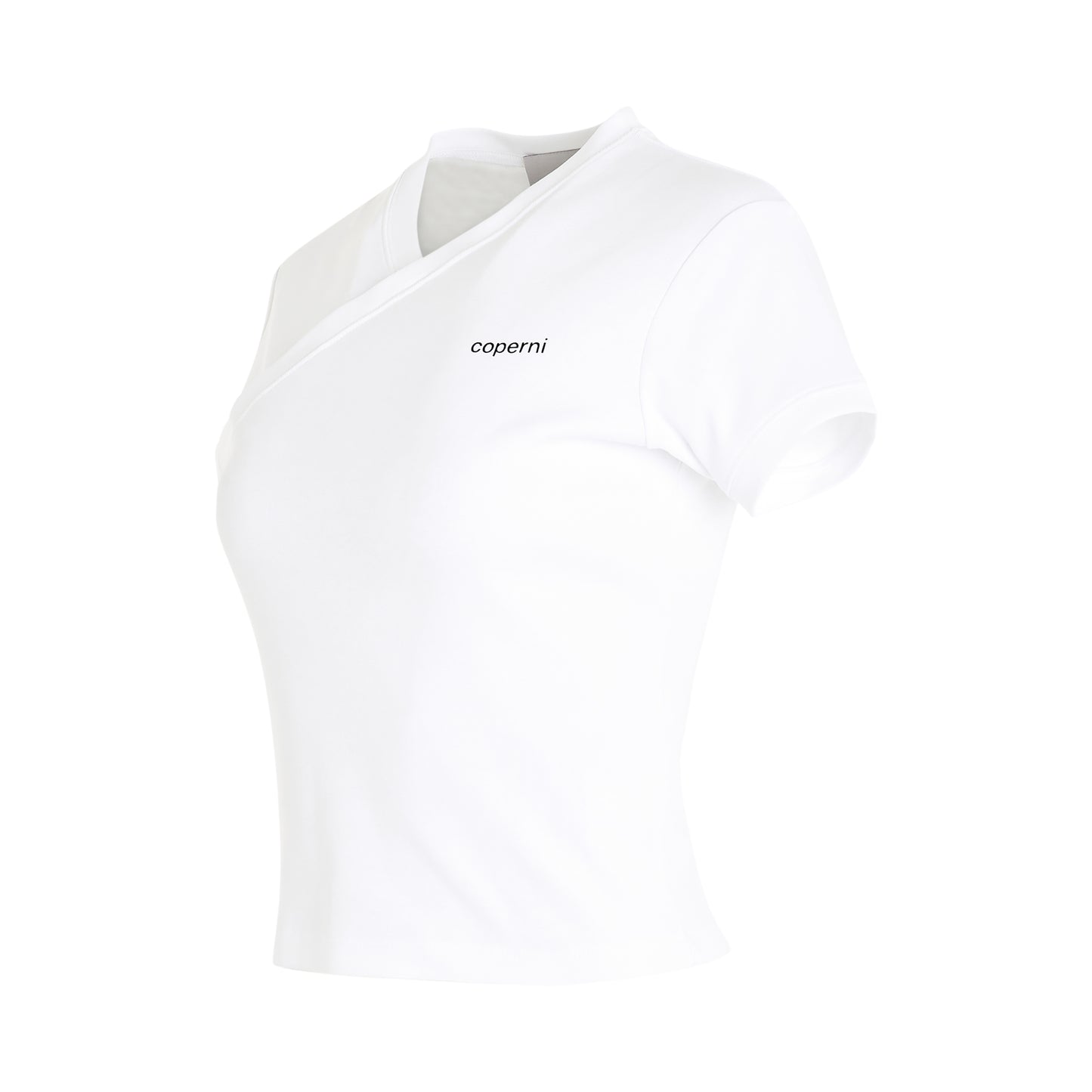 V Neck Line T-Shirt in White