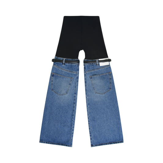 Hybrid Denim Pants in Black/Blue