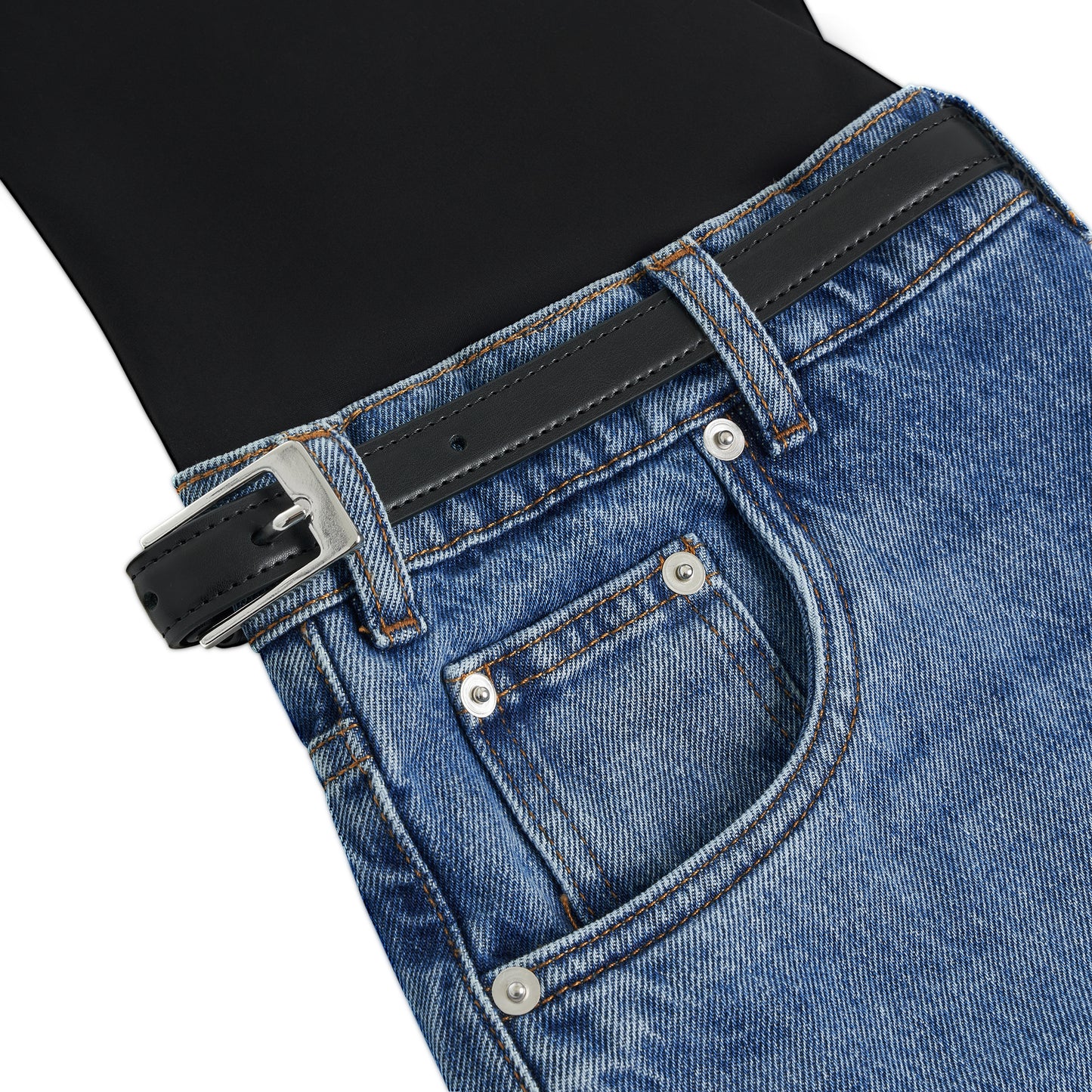 Hybrid Denim Pants in Black/Blue