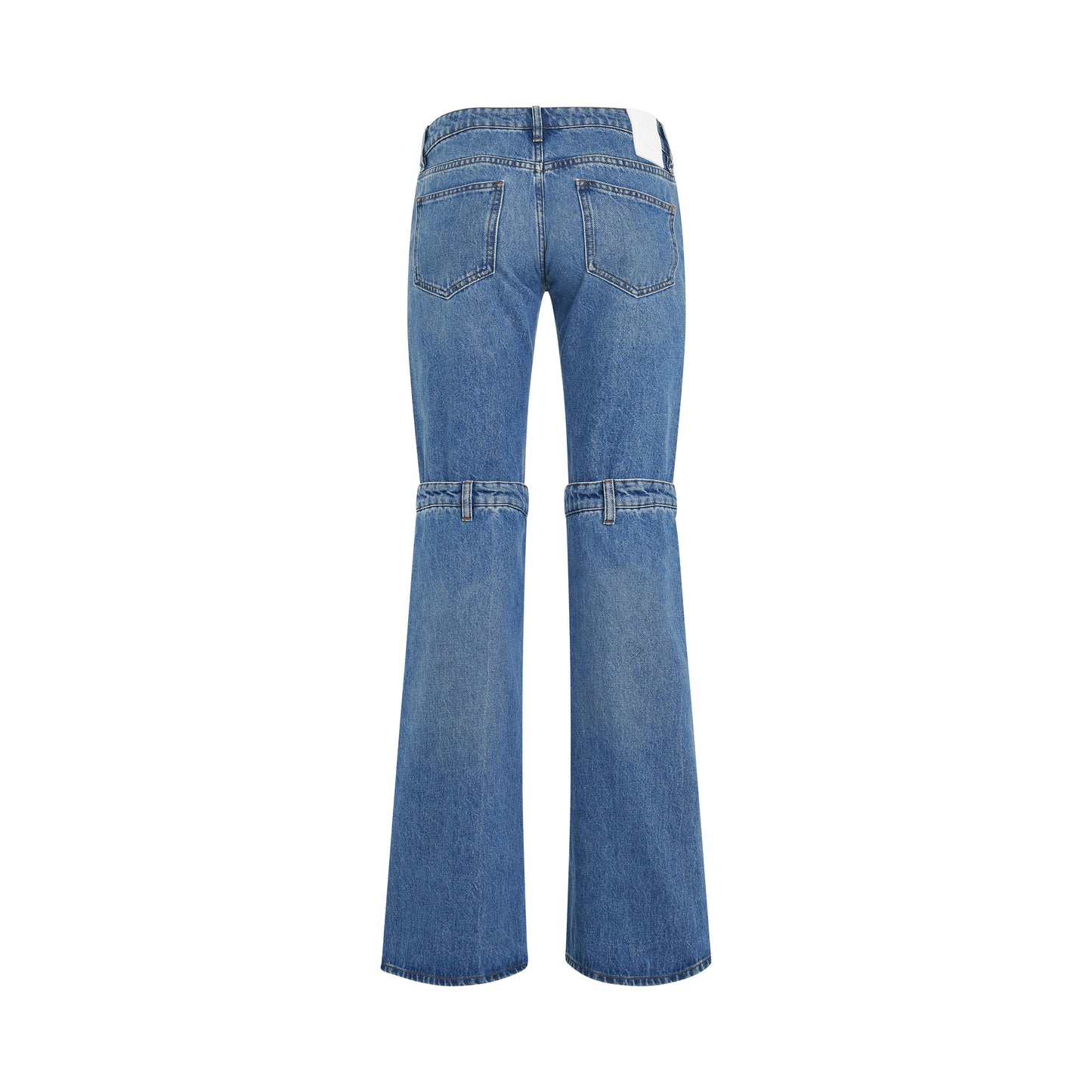 Open Knee Jeans in Washed Blue