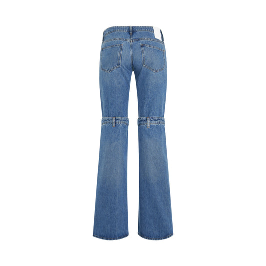 Open Knee Jeans in Washed Blue