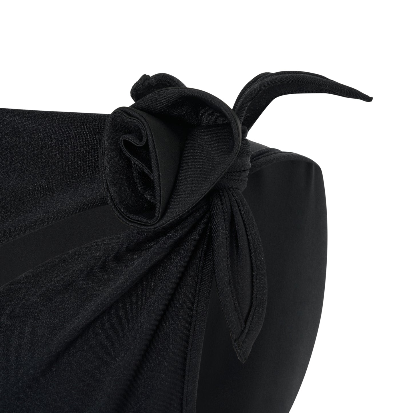 Asymmetric Flower Gown in Black