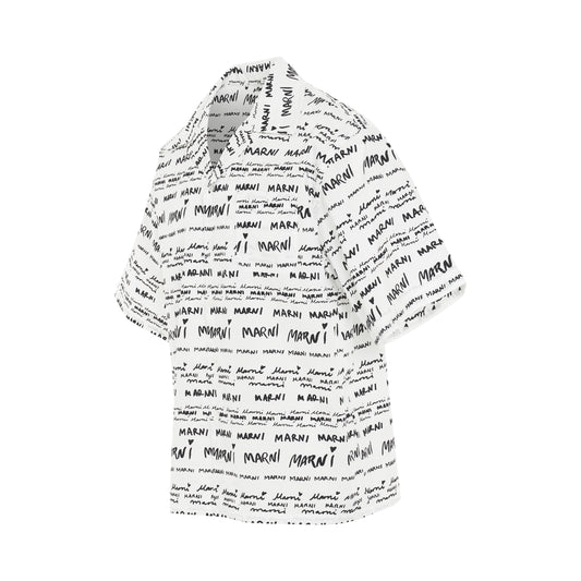 Mega Marni Bowling Shirt in Lily White