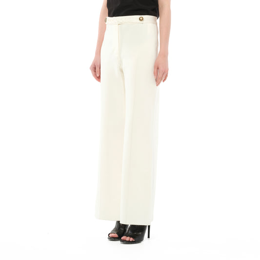 Cable Belt Pants in White