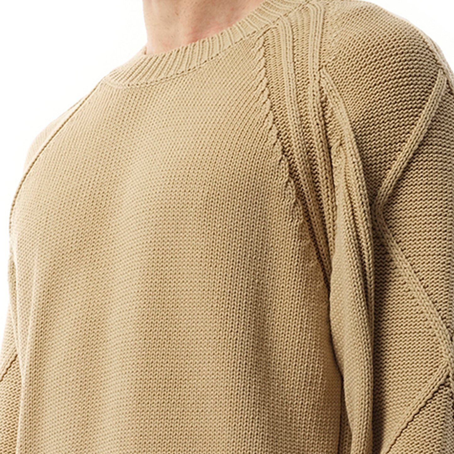 Cable Knit Sweater in Beige