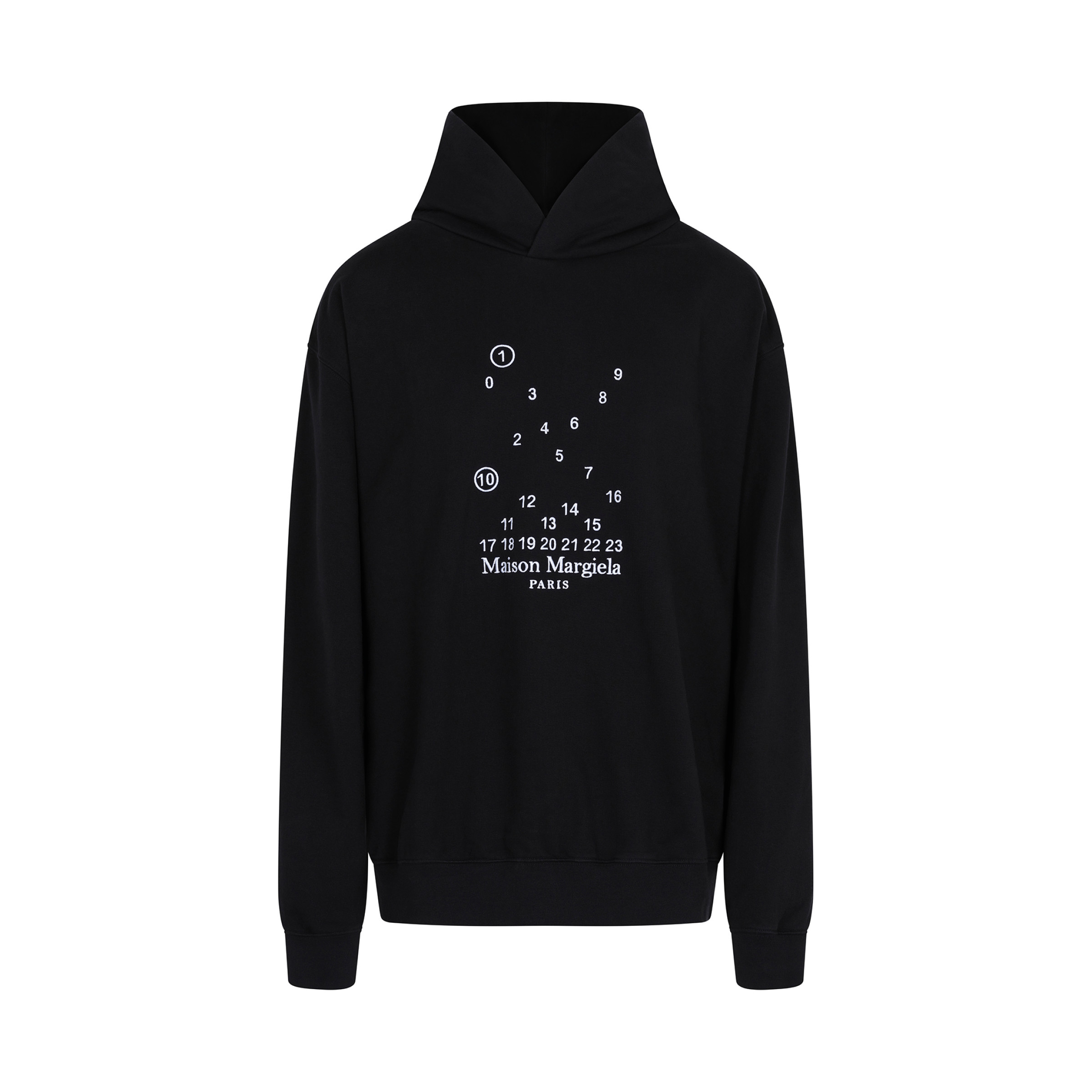 Scattered Numeric Logo Hoodie in Black