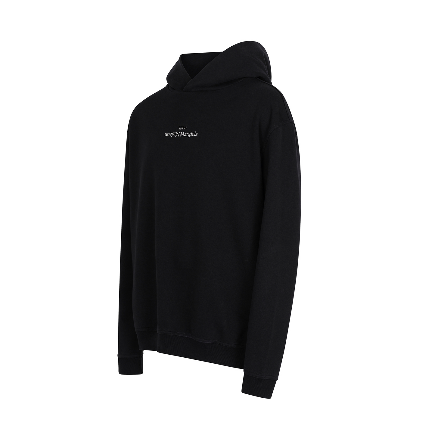 Upside Down Logo Hoodie in Black