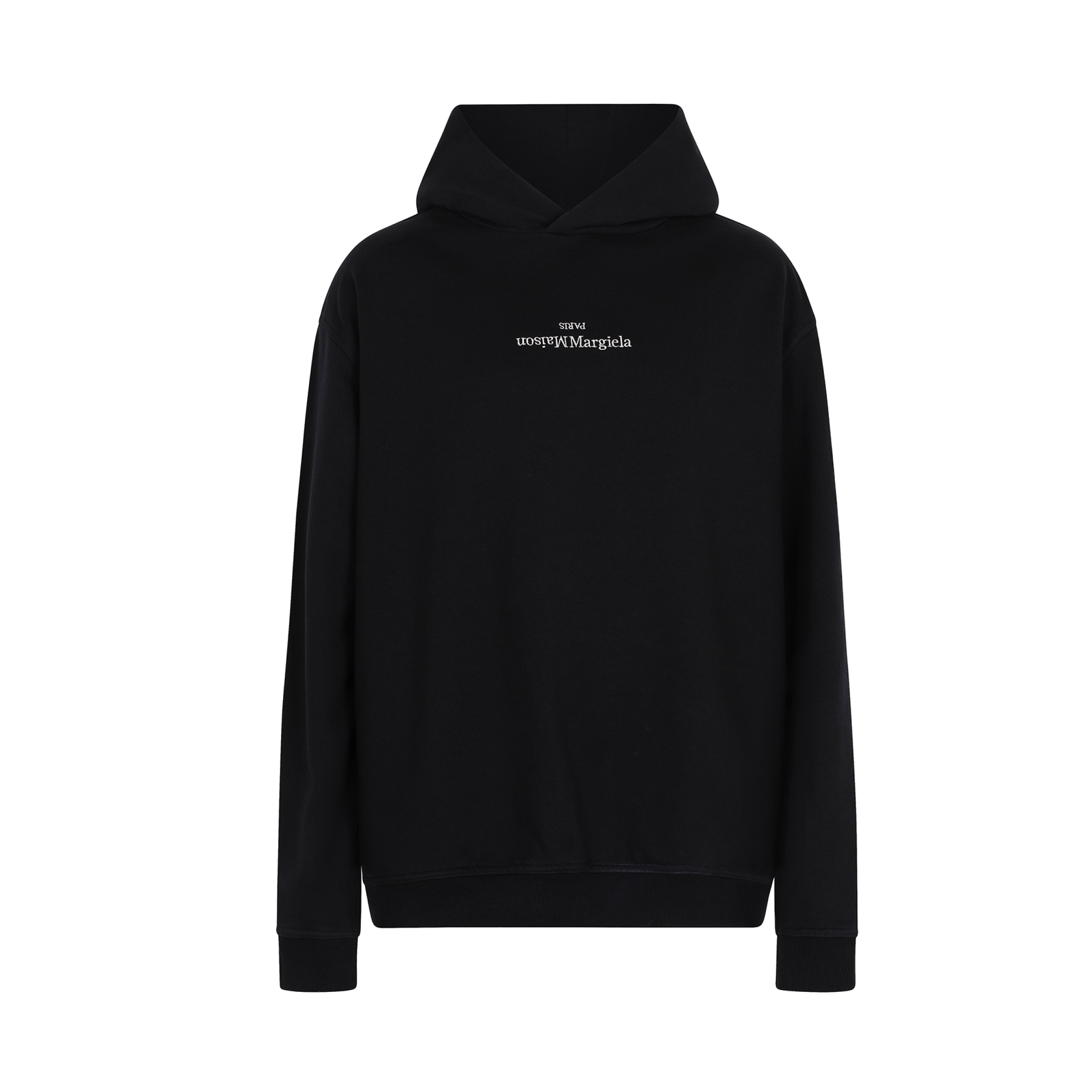 Upside Down Logo Hoodie in Black