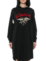 Creatures Hooded Dress in Black