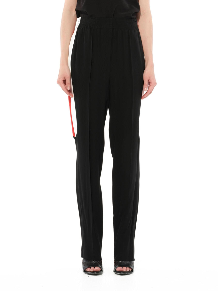 Crepe Satin Fit Pants in Black