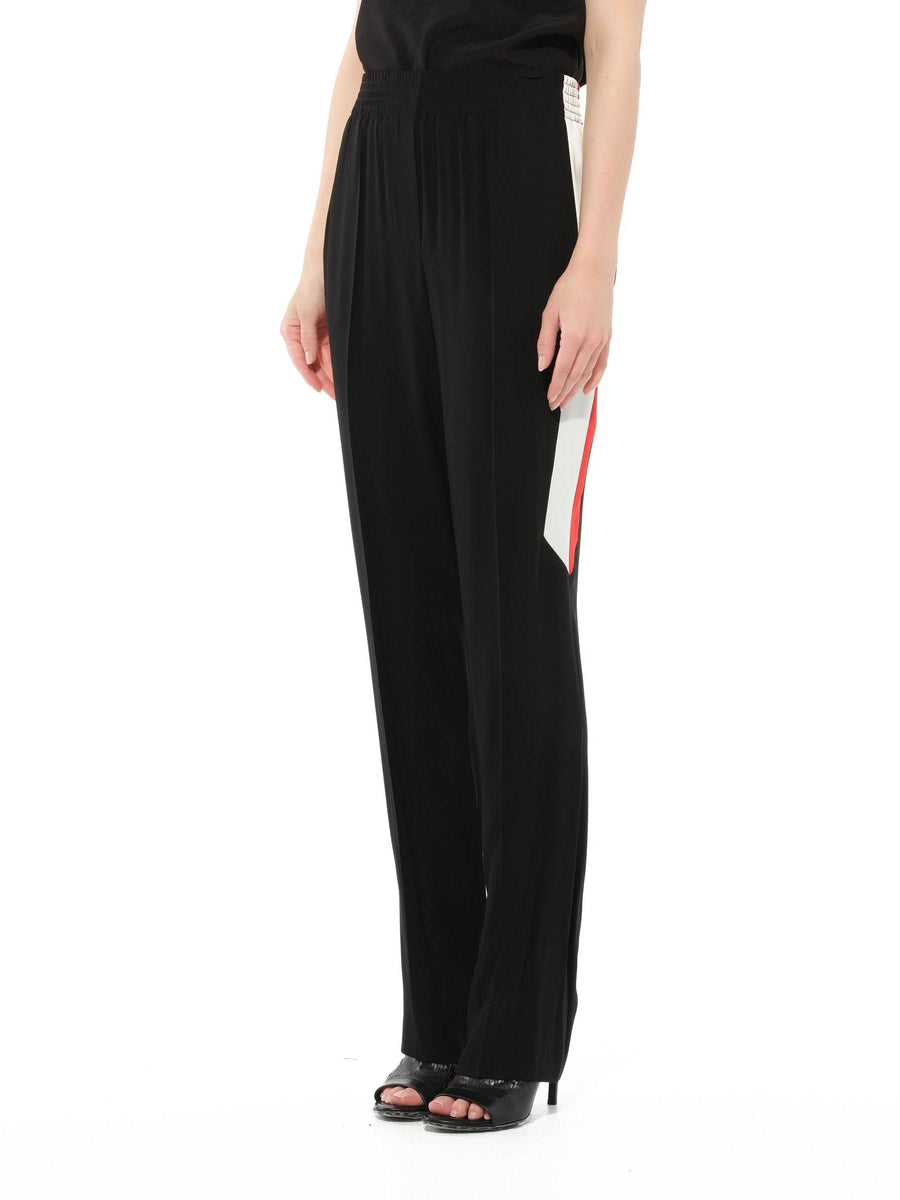 Crepe Satin Fit Pants in Black