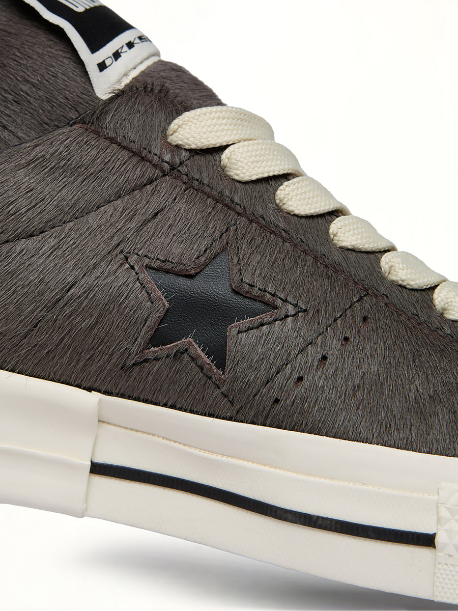 One Star Fur Sneaker A14796C in Dark Dust/Black  | RICK OWENS DRKSHDW