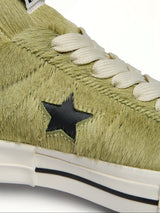One Star Fur Sneaker A14797C in Acid/Black  | RICK OWENS DRKSHDW