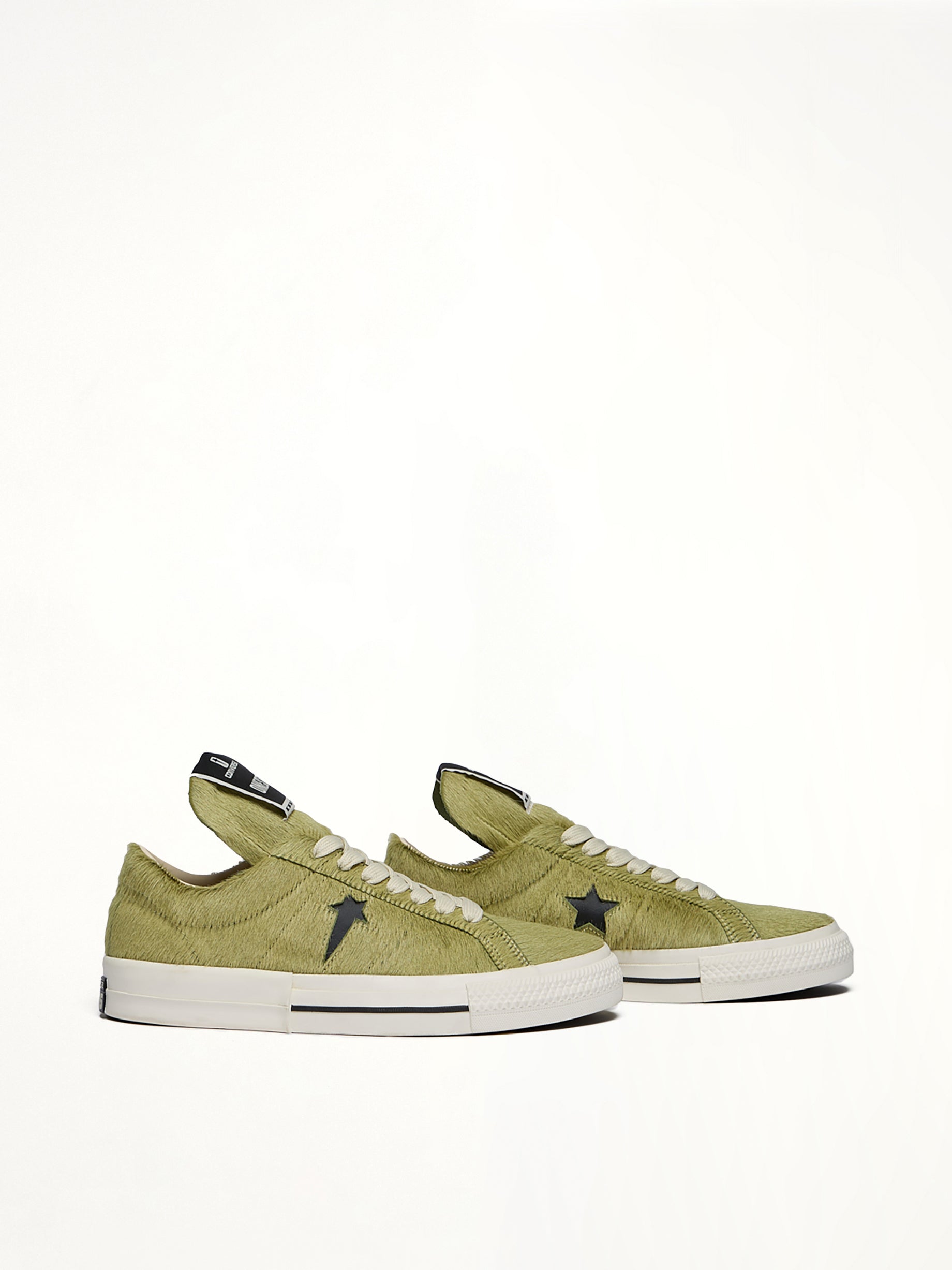 One Star Fur Sneaker A14797C in Acid/Black  | RICK OWENS DRKSHDW